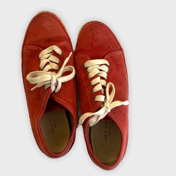 rag & bone red suede espadrille sneakers, size 37 - Picture 4 of 7